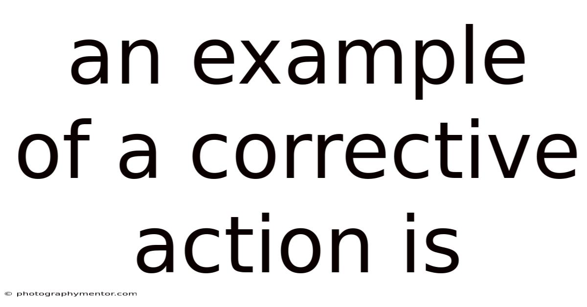 An Example Of A Corrective Action Is