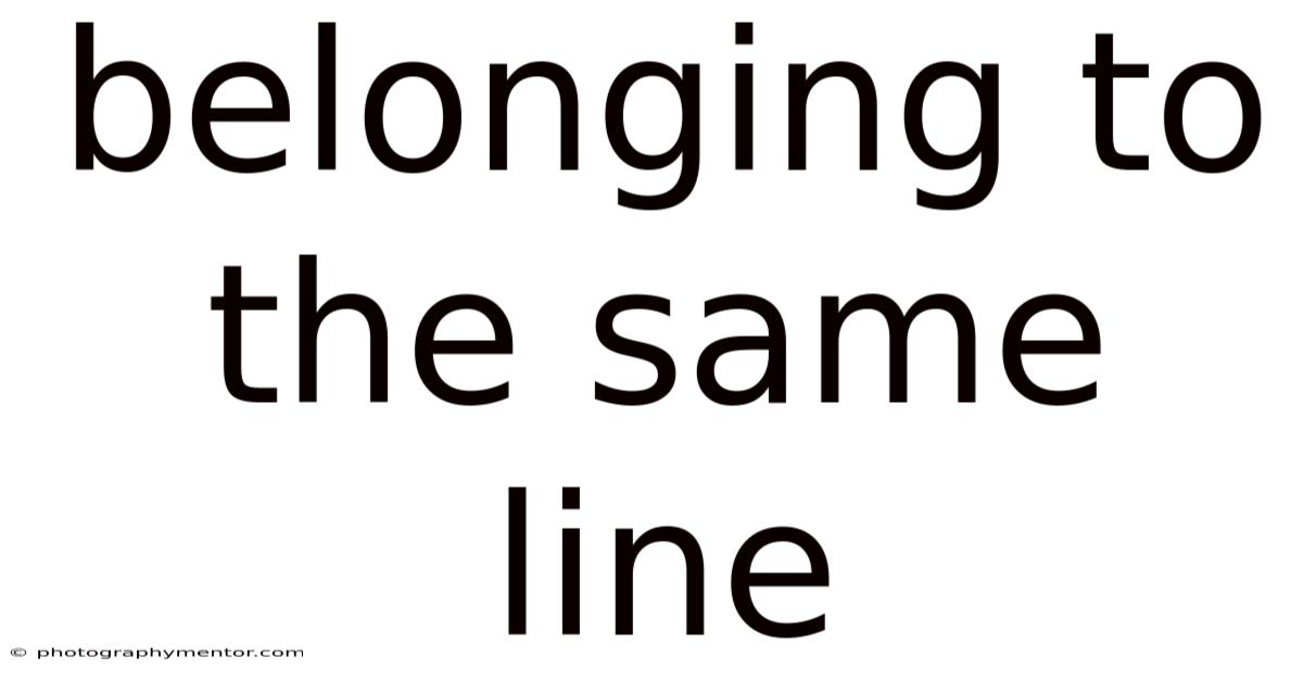 Belonging To The Same Line
