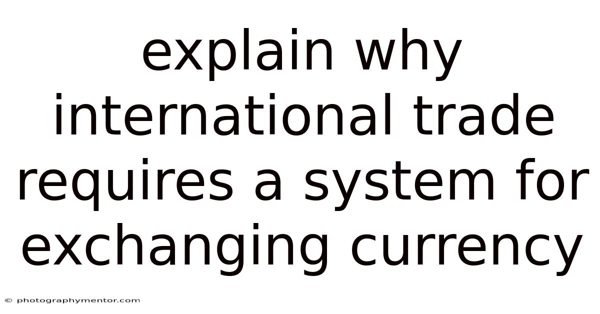 Explain Why International Trade Requires A System For Exchanging Currency