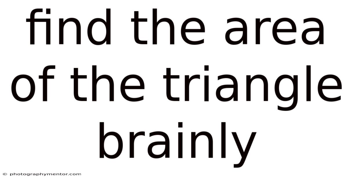 Find The Area Of The Triangle Brainly