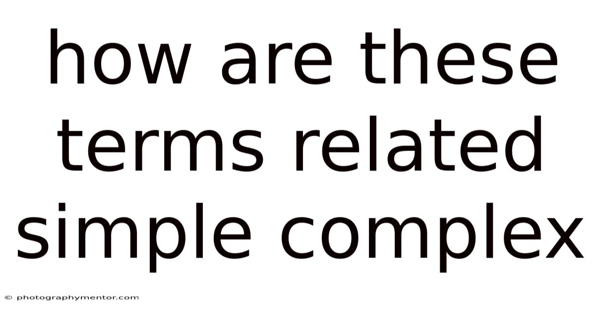 How Are These Terms Related Simple Complex