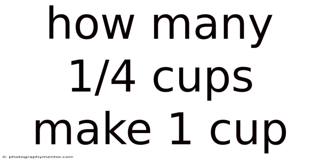 How Many 1/4 Cups Make 1 Cup
