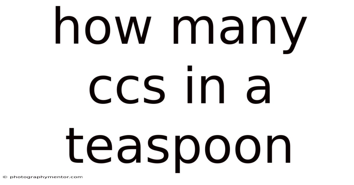 How Many Ccs In A Teaspoon