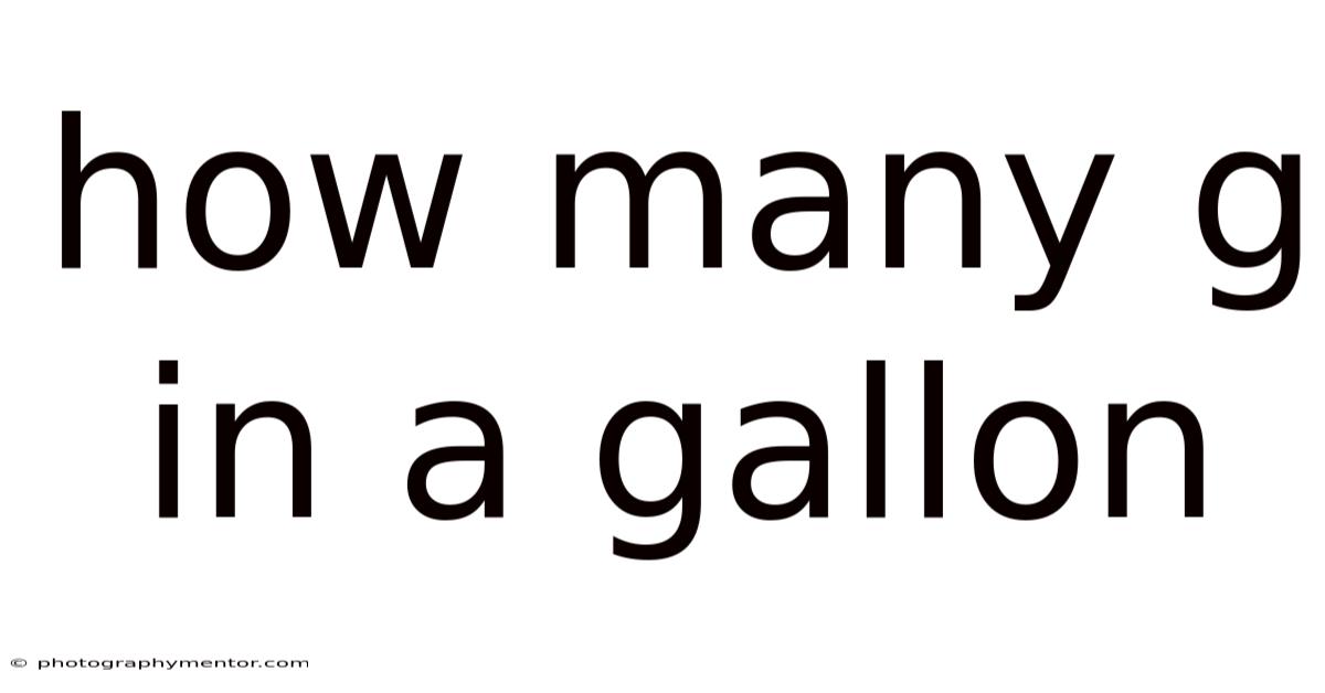 How Many G In A Gallon