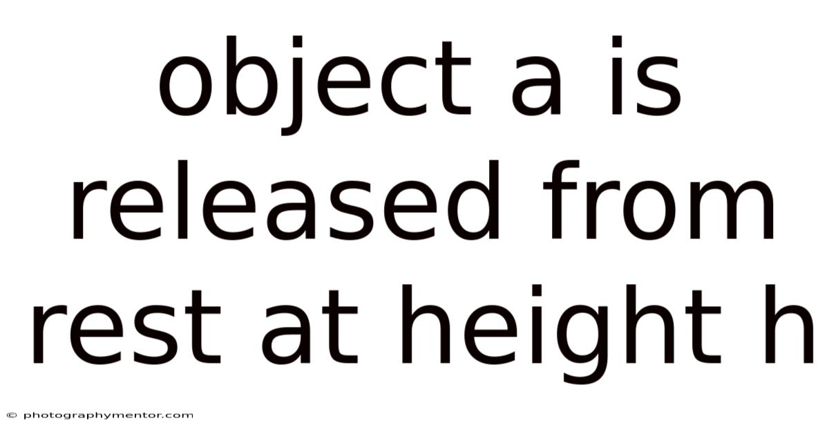 Object A Is Released From Rest At Height H