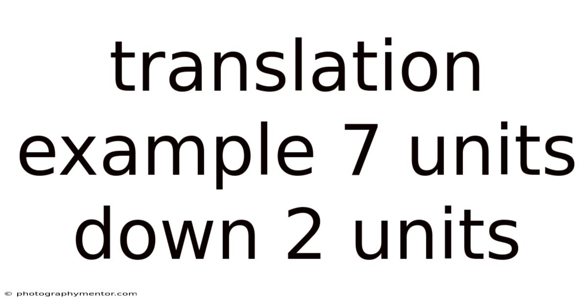 Translation Example 7 Units Down 2 Units
