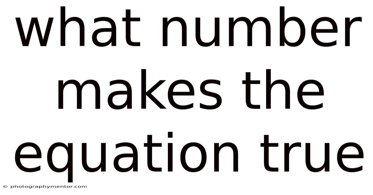 What Number Makes The Equation True