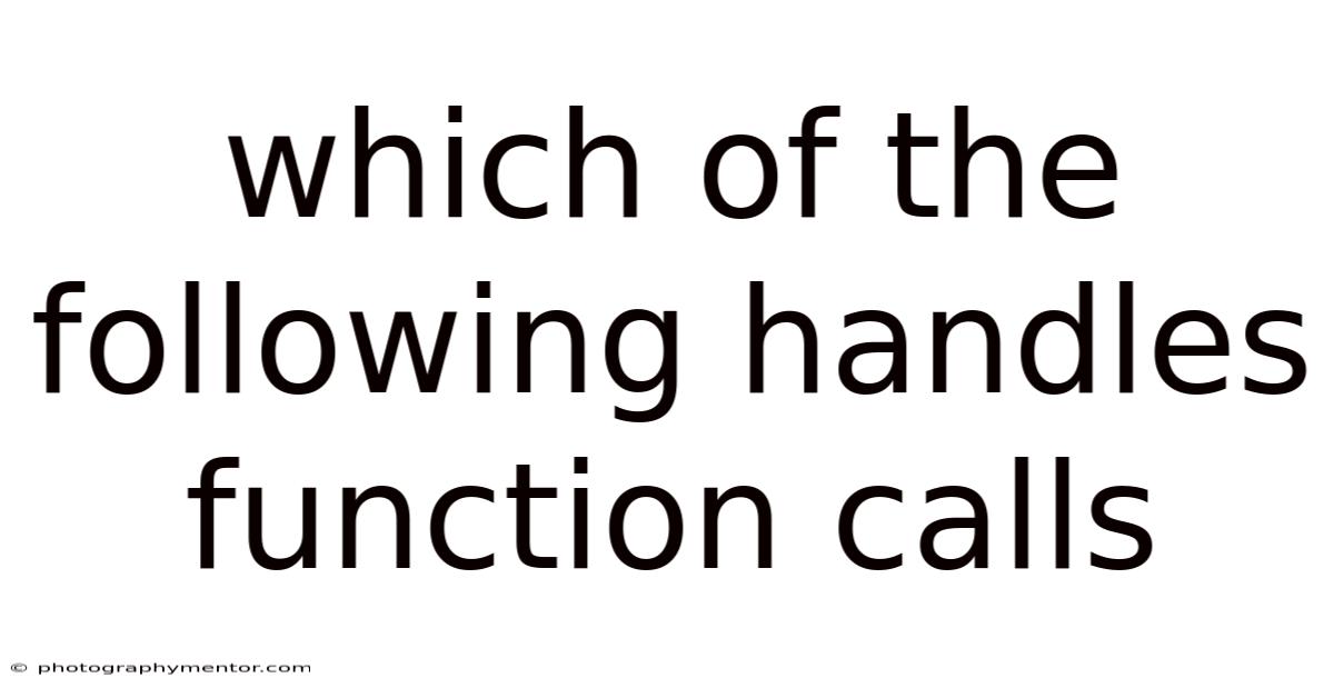 Which Of The Following Handles Function Calls
