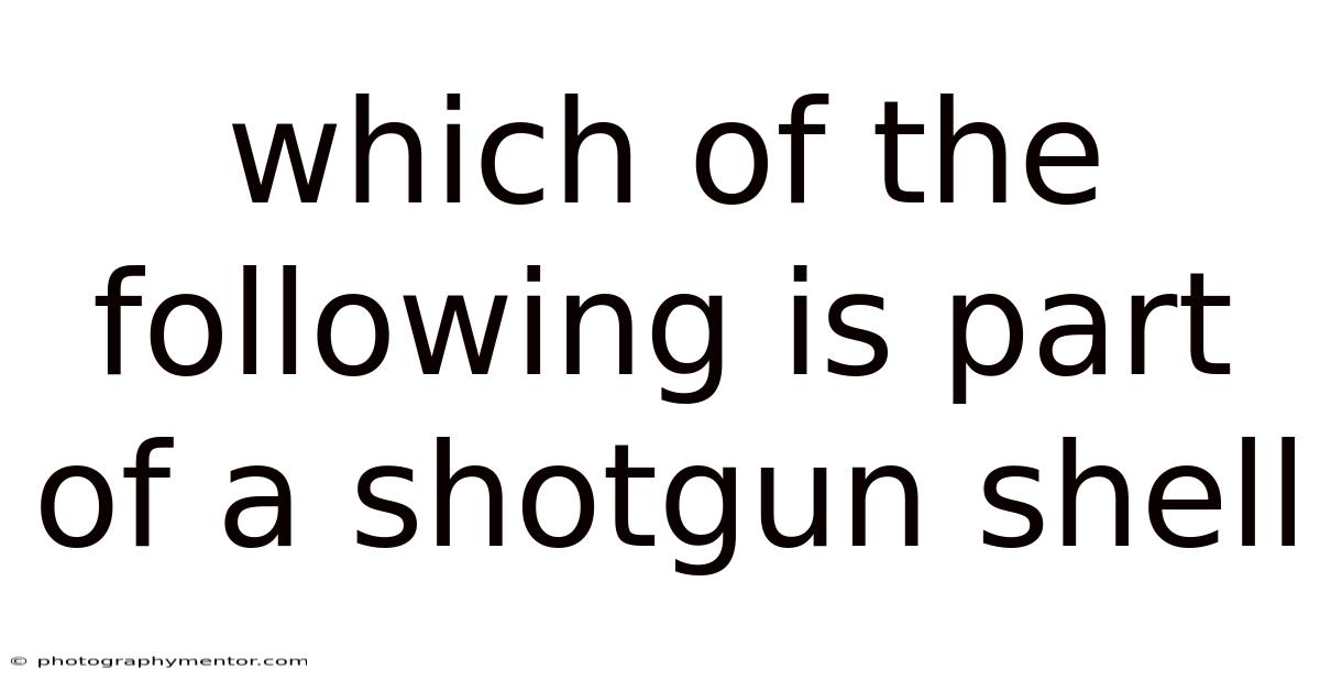 Which Of The Following Is Part Of A Shotgun Shell