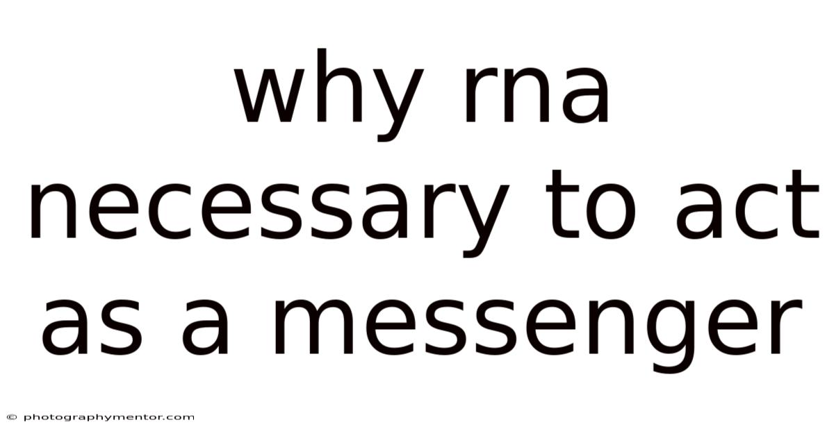 Why Rna Necessary To Act As A Messenger